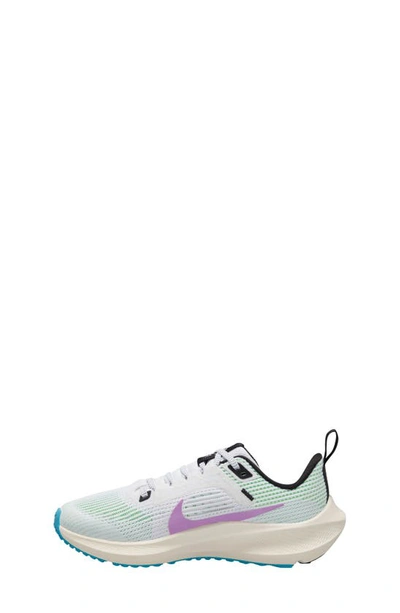 Shop Nike Kids' Air Zoom Pegasus 40 Running Shoe In White/ Multi-color/ Ivory