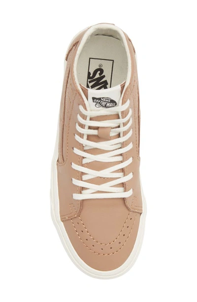 Shop Vans Sk8-hi Tapered Sneaker In Leather Brown/ Marshmallow