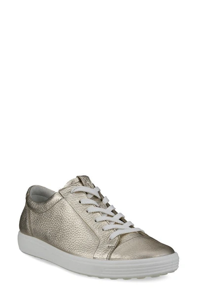 Shop Ecco Soft 7 Mono 2.0 Sneaker In Pure White Gold