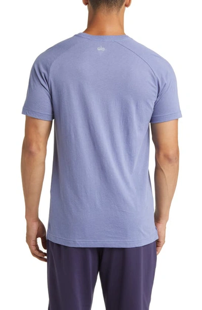 Shop Alo Yoga The Triumph Crewneck T-shirt In Infinity Blue