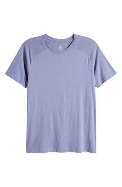 Shop Alo Yoga The Triumph Crewneck T-shirt In Infinity Blue