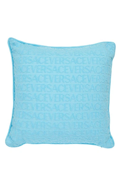 Shop Versace Seashell Baroque Double Face Accent Pillow In Azur
