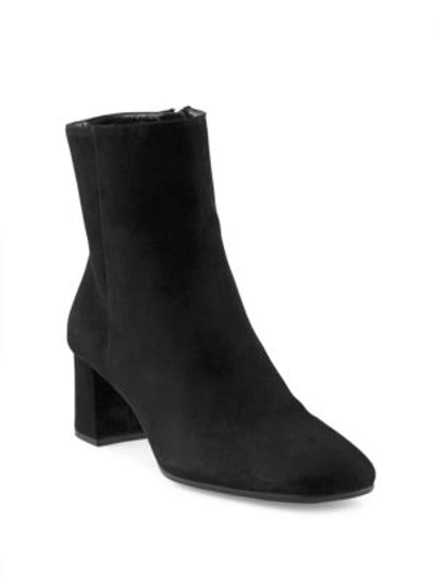 Prada Suede Square-toe Ankle Boot, Black (nero)