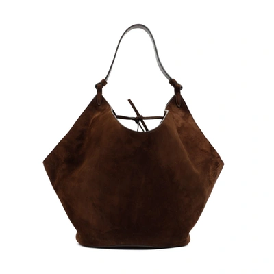 Shop Khaite Lotus Medium Bag In Brown