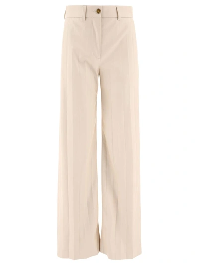Shop Msgm Straight Leg Trousers In Beige