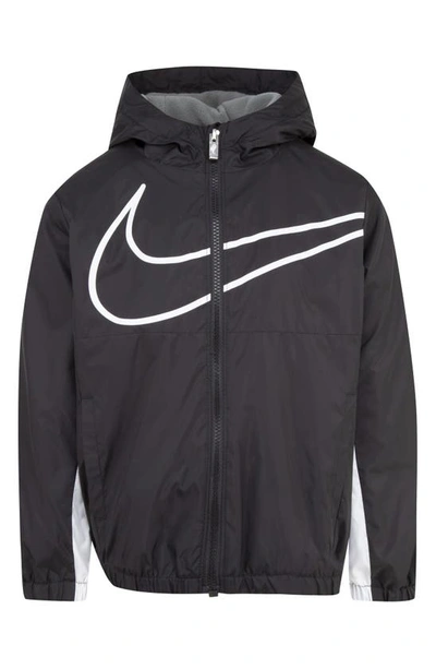 Nike Kids' Swoosh Fleece Lined Windrunner Jacket In Black
