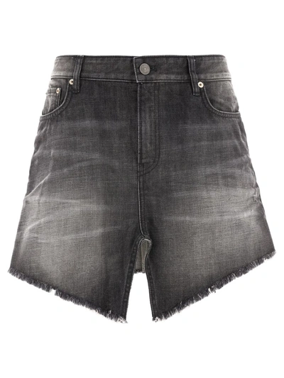 Shop Balenciaga "cut Up" Miniskirt In Grey