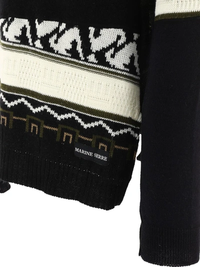 Shop Marine Serre "mélange Hybrid" Sweater In Beige
