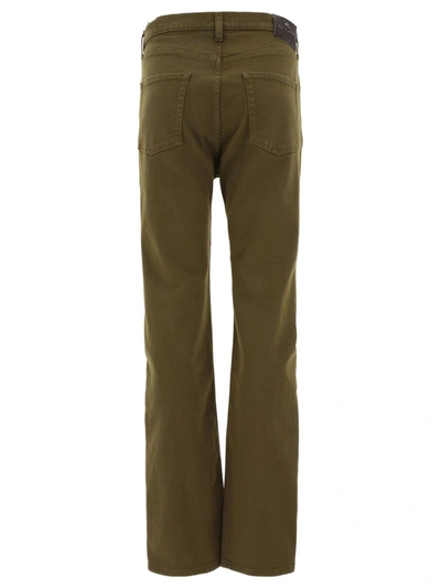 Shop Etro "paisley" Embroidered  Jeans In Green