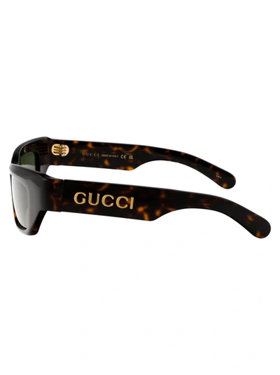 Shop Gucci Sunglasses In 004 Havana Havana Green