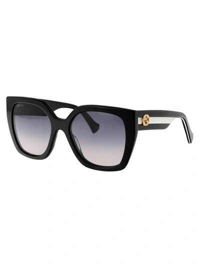 Shop Gucci Sunglasses In 004 Black Black Grey