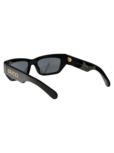 Shop Gucci Sunglasses In 002 Black Black Silver