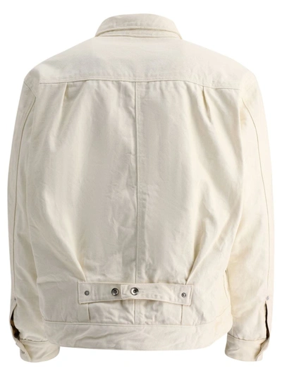 Shop Engineered Garments Trucker Denim Jacket In White