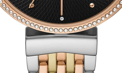 Shop Ax Armani Exchange 3-hand Tri-tone Bracelet Watch, 36mm In Silver