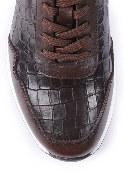 Shop Vellapais Leather Sneaker In Dark Brown