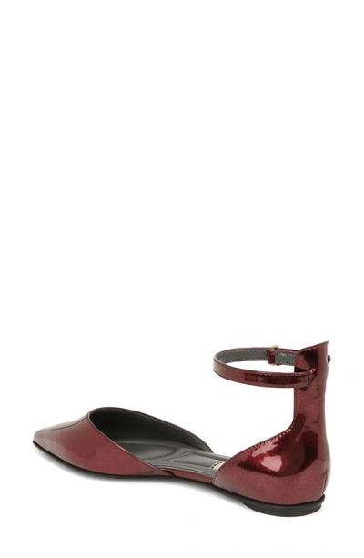 Shop Franco Sarto Racer Ankle Strap D'orsay Pointed Toe Flat In Red