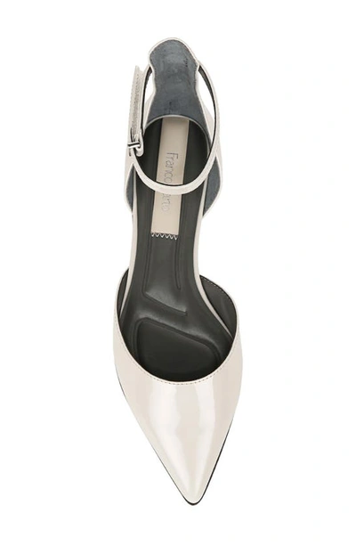 Shop Franco Sarto Racer Ankle Strap D'orsay Pointed Toe Flat In Grey