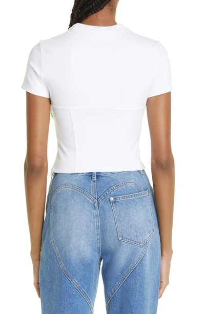Area Ssense Exclusive White Crystal Bustier T-shirt In White