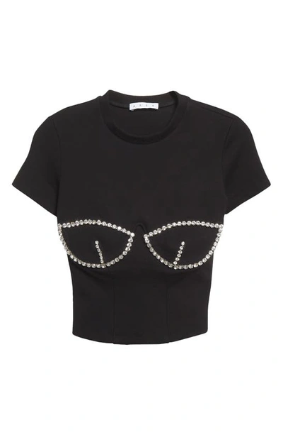 Shop Area Crystal Bustier Cup T-shirt In Black