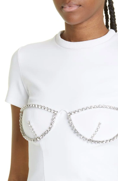 Shop Area Crystal Bustier Cup T-shirt In White