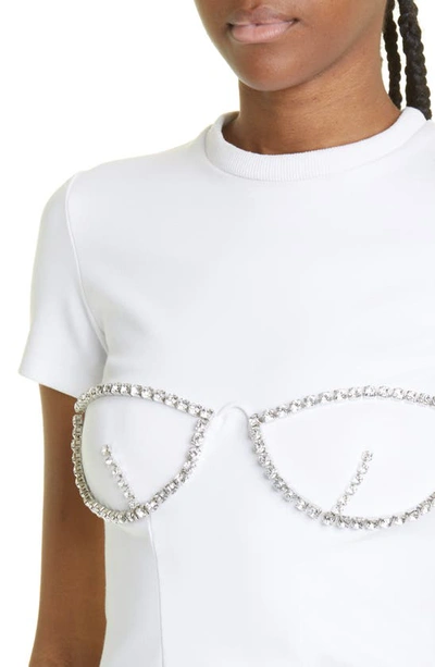 Area Ssense Exclusive White Crystal Bustier T-shirt In White