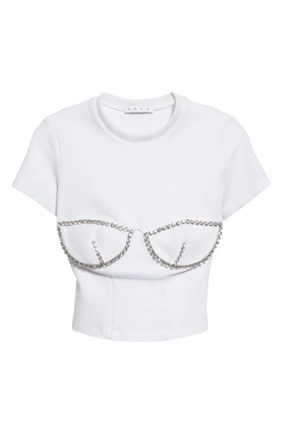 Area Ssense Exclusive White Crystal Bustier T-shirt In White