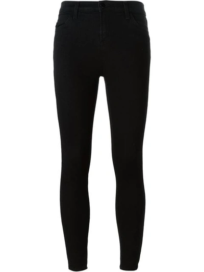 J Brand Lyocell-blend Sateen Skinny Pants In Black