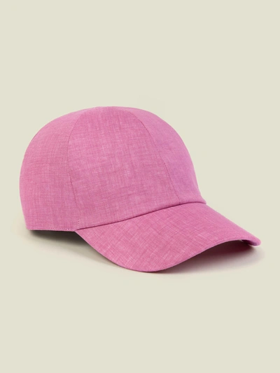 Shop Luca Faloni Dusty Pink Linen Baseball Cap