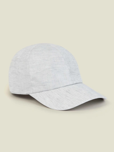 Shop Luca Faloni Light Grey Linen Baseball Cap