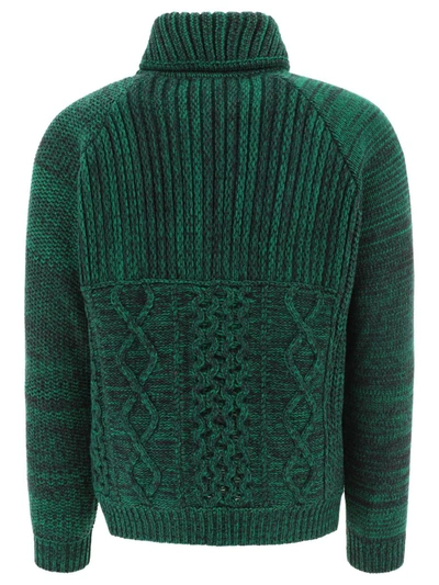 Shop Ambush "patchwork Moulinè" Sweater In Green