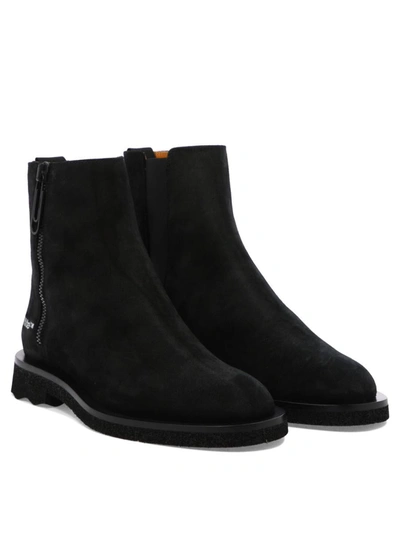 Shop Off-white "suede Spongesole" Ankle Boots In Black