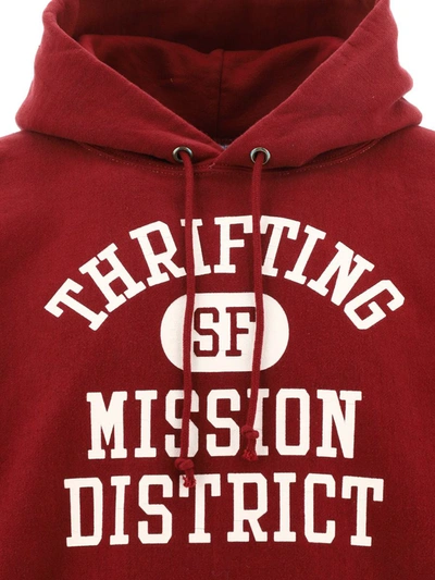 Shop Orslow "thrifting Mission District" Hoodie In Bordeaux
