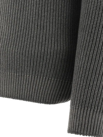 Shop Lardini Ribbed Turtleneck In Grey