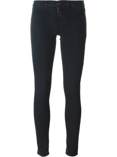 J Brand 'anja' Luxe Sateen Cropped Pants In Blue