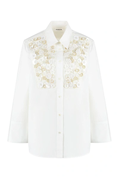 Shop P.a.r.o.s.h . Embroidered Cotton Shirt In White