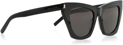 Shop Saint Laurent New Wave Sl 214 Kate Sunglasses In Black