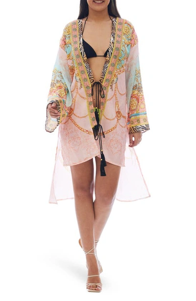 Shop Ranee's Print Cover-up Duster In Pink