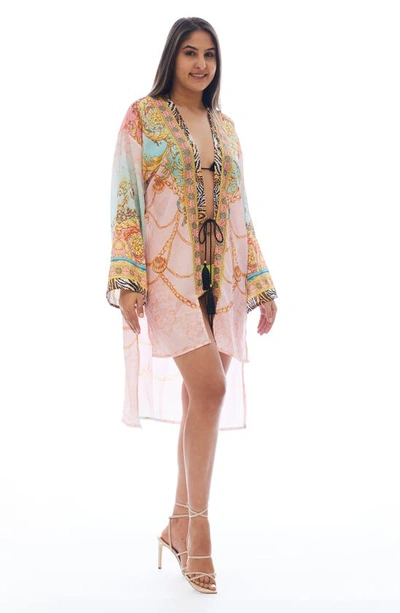 Ranee's Print Cover-up Duster In Pink
