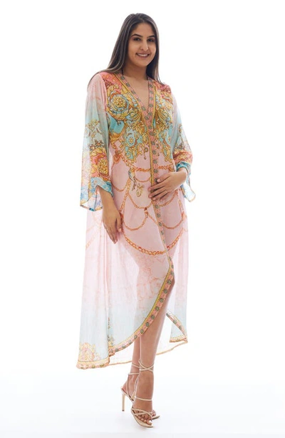 Ranee's Print Cover-up Duster In Pink