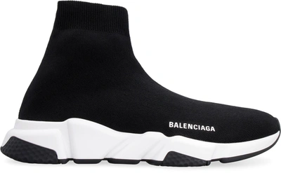 Shop Balenciaga Speed Knitted Sock-style Sneakers In Black