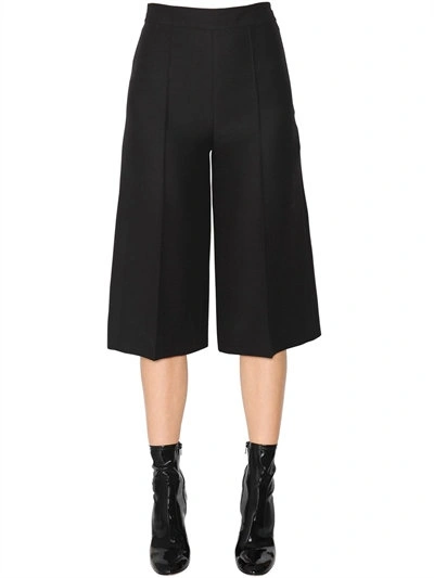 Valentino Cropped Wool & Silk Crepe Couture Pants In Black