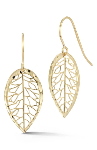 Ember Fine Jewelry 14k Leaf Drop Earrings In Gold