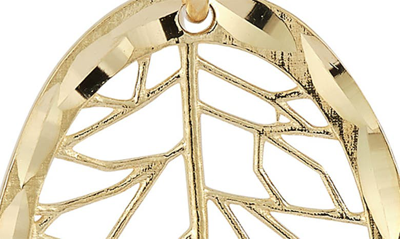 Ember Fine Jewelry 14k Leaf Drop Earrings In Gold