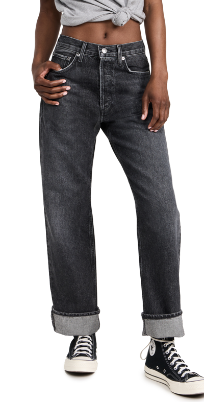 Shop Agolde Fran Low Hung Straight Jeans Ditch