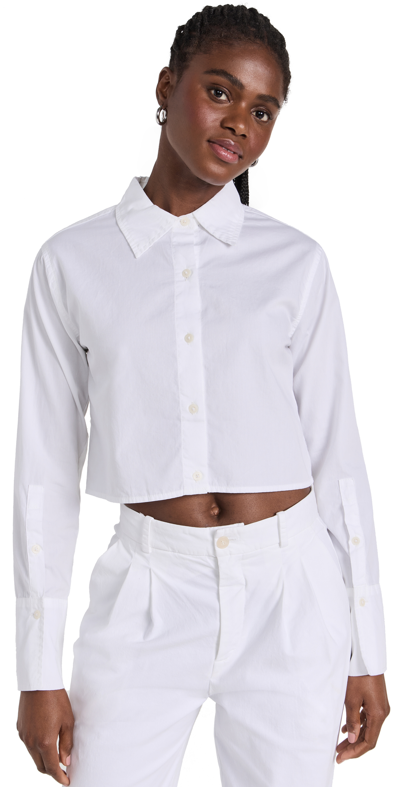 Shop Dl1961 Lisette Shirt: Cropped White (poplin)