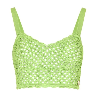 Shop Dolce & Gabbana Crochet Bralette Top In Light_green