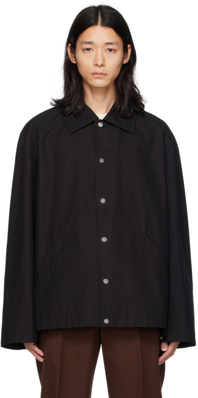 Jil Sander Black Virgin Wool Felt Shirt Jacket