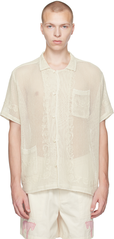 Shop Bode Off-white Filigree Shirt In Ecmlt Ecru Multi