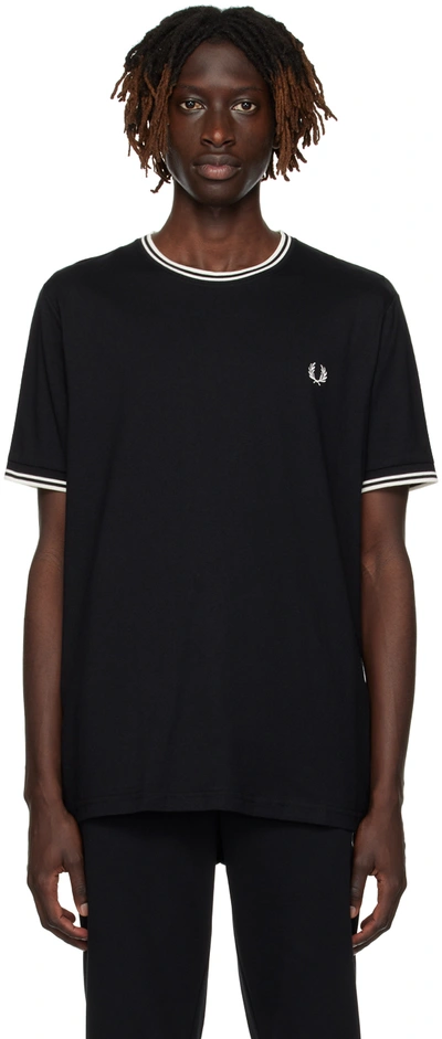 Shop Fred Perry Black Twin Tipped T-shirt