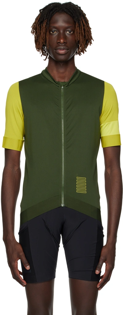Shop Rapha Green Training T-shirt In Olive/gecko Yellow